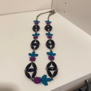 Premier designs navy, turquoise and purple necklace